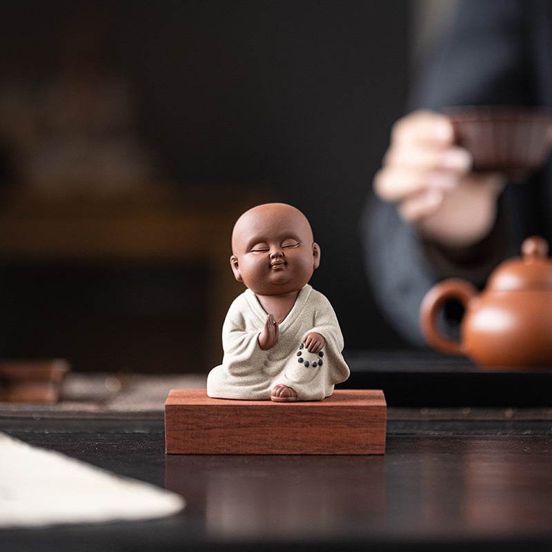 Purple Sand Meditation Buddha Statues - Tibetan Buddhist statue, detailed view