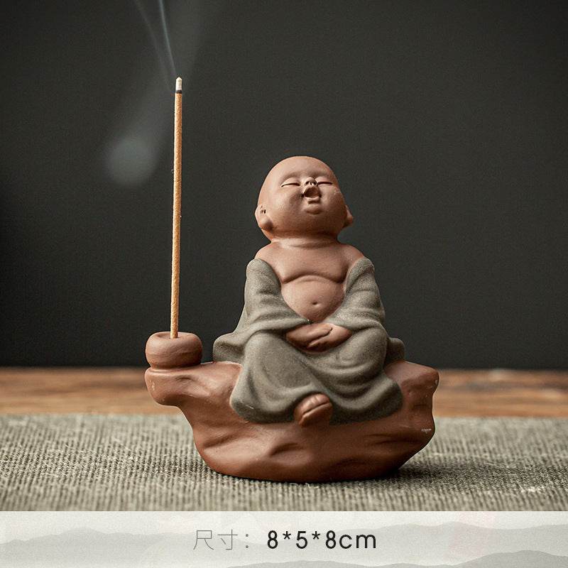 Purple Sand Buddha Statue Incense Holder - Tibetan Buddhist statue, view 19