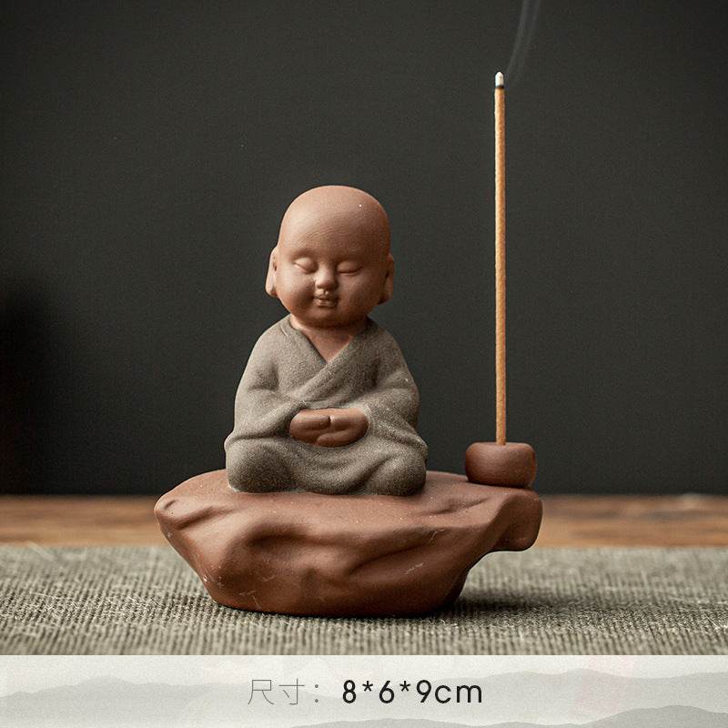 Purple Sand Buddha Statue Incense Holder - Tibetan Buddhist statue, view 18