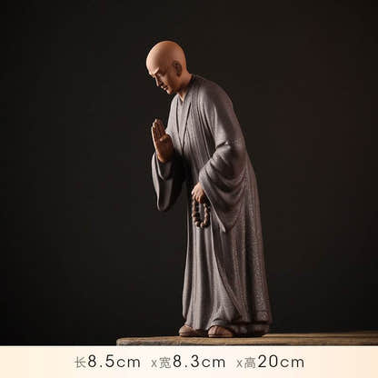 Purple Sand Meditation Buddha Statues - Tibetan Buddhist statue, size reference
