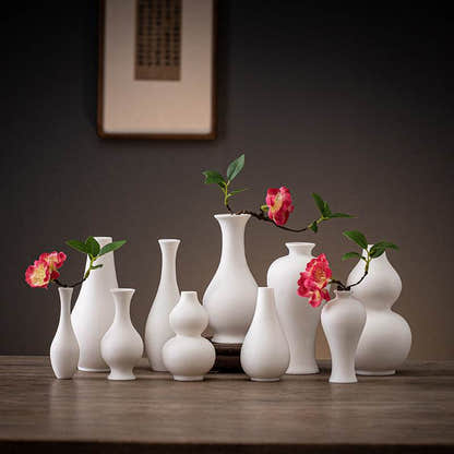 Ceramic Small Vase - Tibetan Buddhist statue, front view
