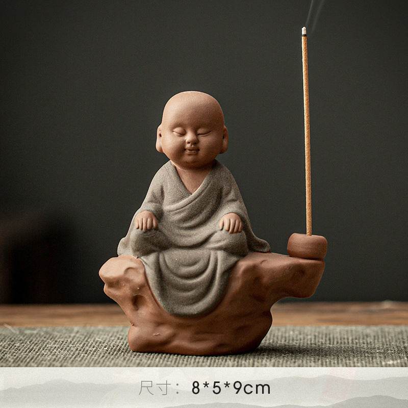 Purple Sand Buddha Statue Incense Holder - Tibetan Buddhist statue, view 20