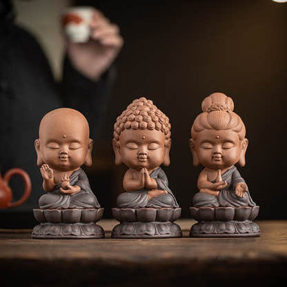 Shakyamuni,Avalokiteshvara,Ksitigarbha Buddha Statues - Tibetan Buddhist statue, front view