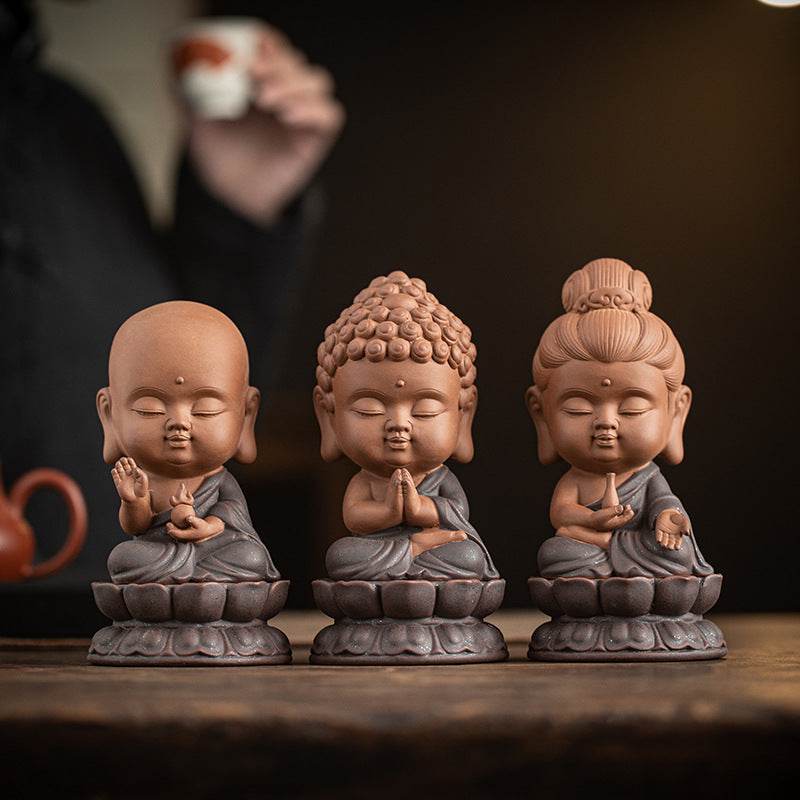 Shakyamuni,Avalokiteshvara,Ksitigarbha Buddha Statues - Tibetan Buddhist statue, front view