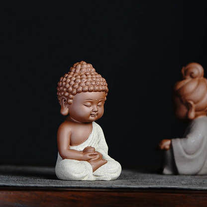 Purple Sand Shakyamuni,Avalokiteshvara,Ksitigarba Buddha Statues - Tibetan Buddhist statue, view 4