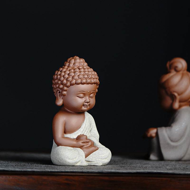 Purple Sand Shakyamuni,Avalokiteshvara,Ksitigarba Buddha Statues - Tibetan Buddhist statue, view 4