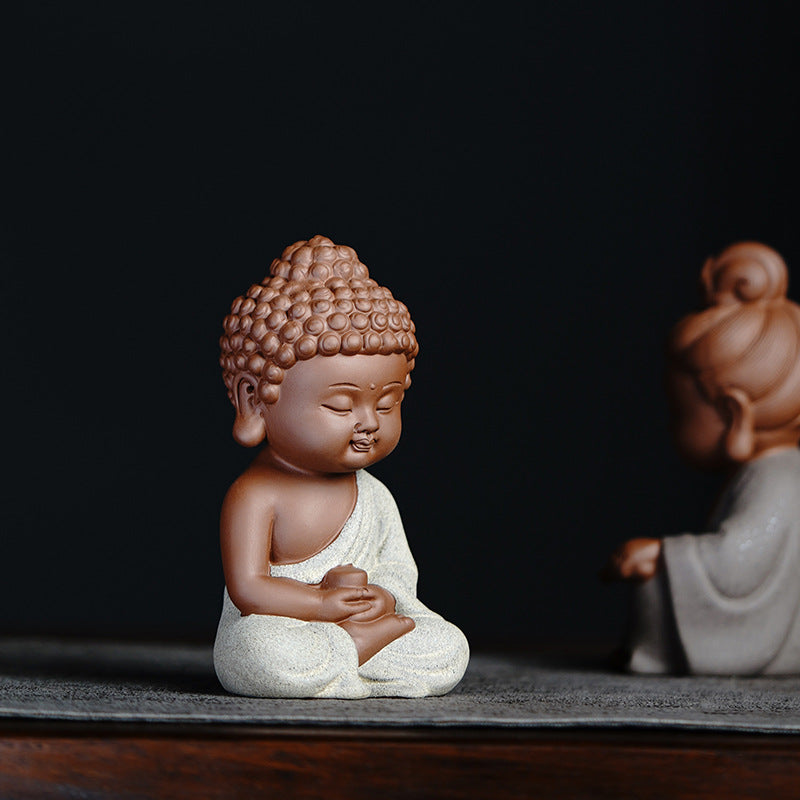 Purple Sand Shakyamuni,Avalokiteshvara,Ksitigarba Buddha Statues