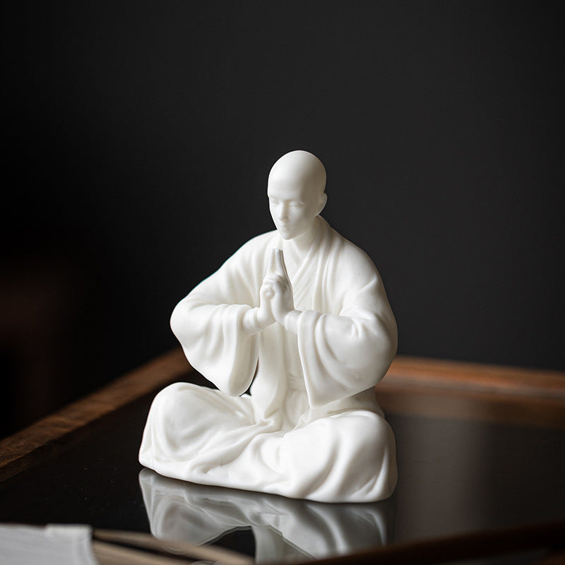 White Porcelain Meditation Buddha Statues