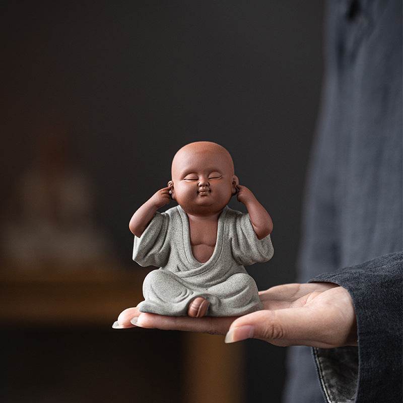 Purple Sand Meditation Buddha Statues - Tibetan Buddhist statue, detailed view