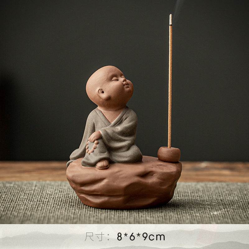 Purple Sand Buddha Statue Incense Holder - Tibetan Buddhist statue, view 17