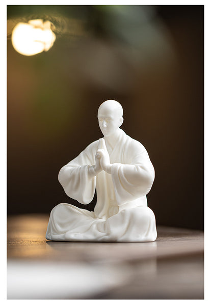 White Porcelain Meditation Buddha Statues