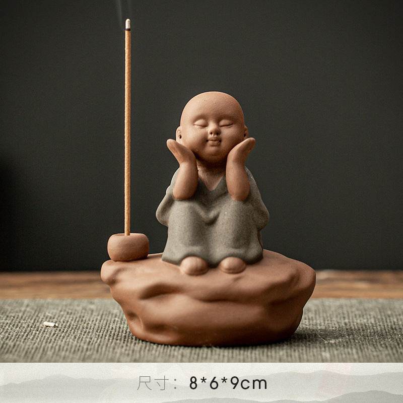 Purple Sand Buddha Statue Incense Holder - Tibetan Buddhist statue, view 21