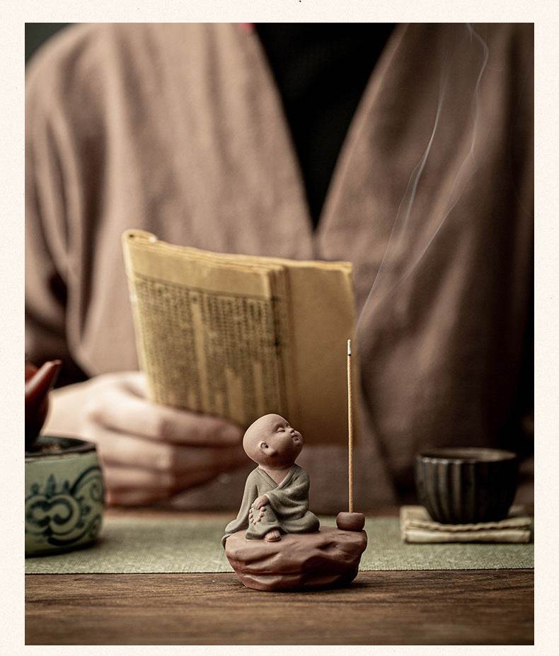 Purple Sand Buddha Statue Incense Holder - Tibetan Buddhist statue, view 12