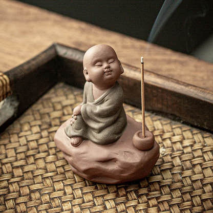 Purple Sand Buddha Statue Incense Holder - Tibetan Buddhist statue, view 4