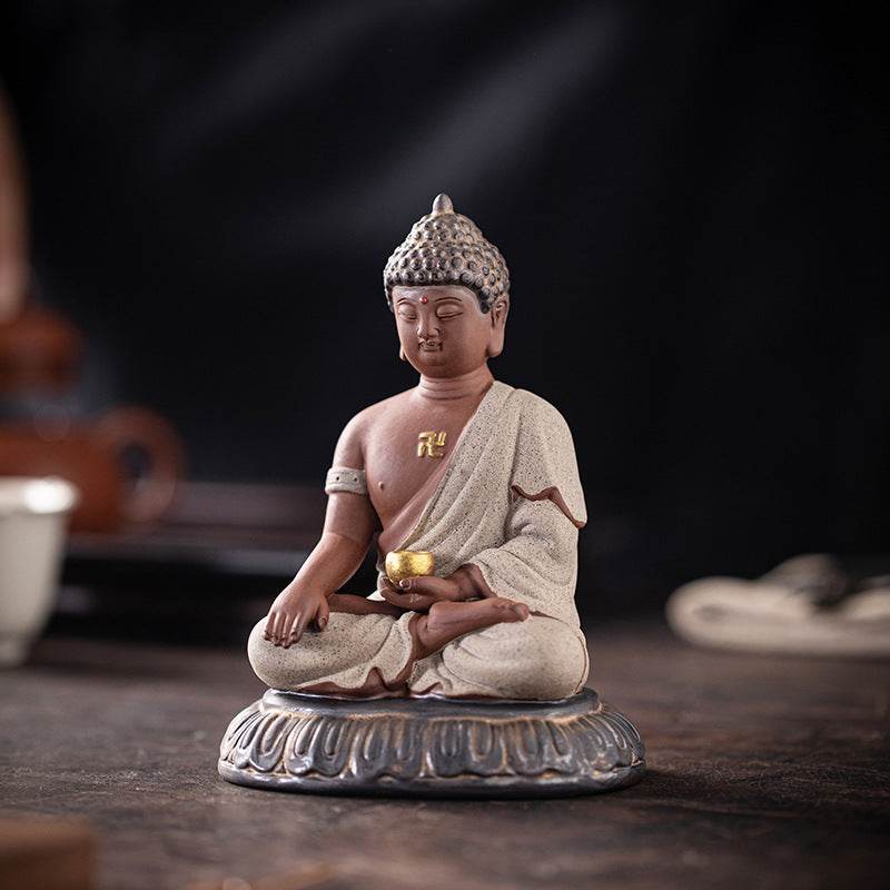Shakyamuni Meditation Buddha Statue - Tibetan Buddhist statue, close-up detail