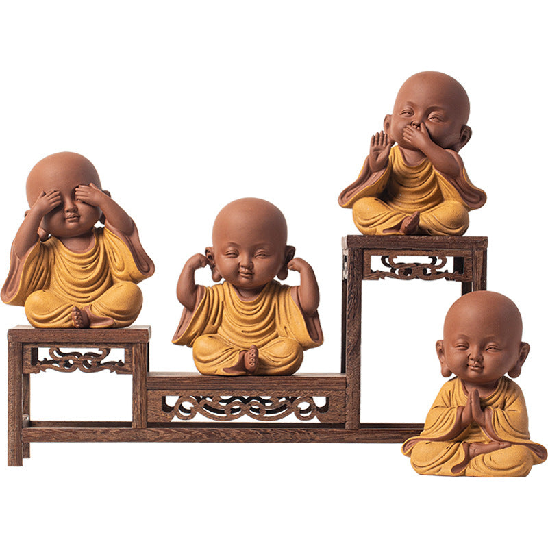 Purple Sand Meditation Buddha Statues