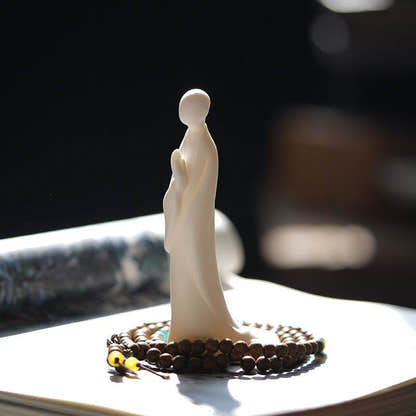 White Porcelain Buddha Statues - Tibetan Buddhist statue, front view