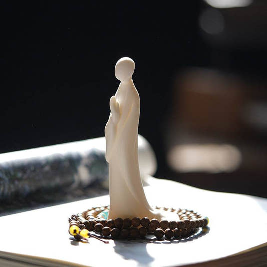White Porcelain Buddha Statues - Tibetan Buddhist statue, front view