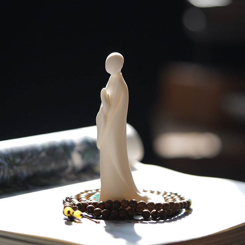 White Porcelain Buddha Statues - Tibetan Buddhist statue, front view