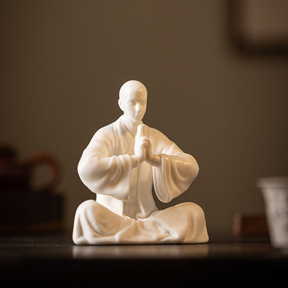 White Porcelain Meditation Buddha Statues