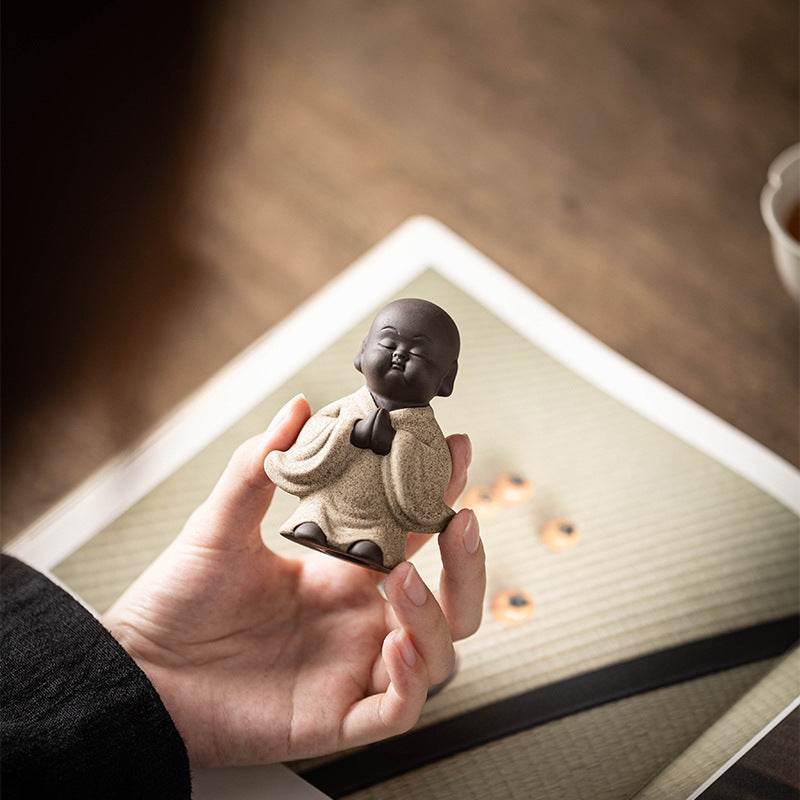 Purple Sand Meditation Buddha Statues - Tibetan Buddhist statue, close-up detail