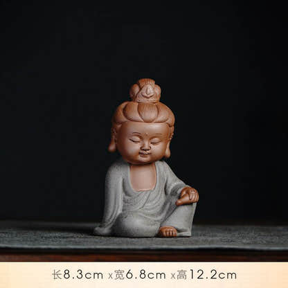 Purple Sand Shakyamuni,Avalokiteshvara,Ksitigarba Buddha Statues - Tibetan Buddhist statue, view 17