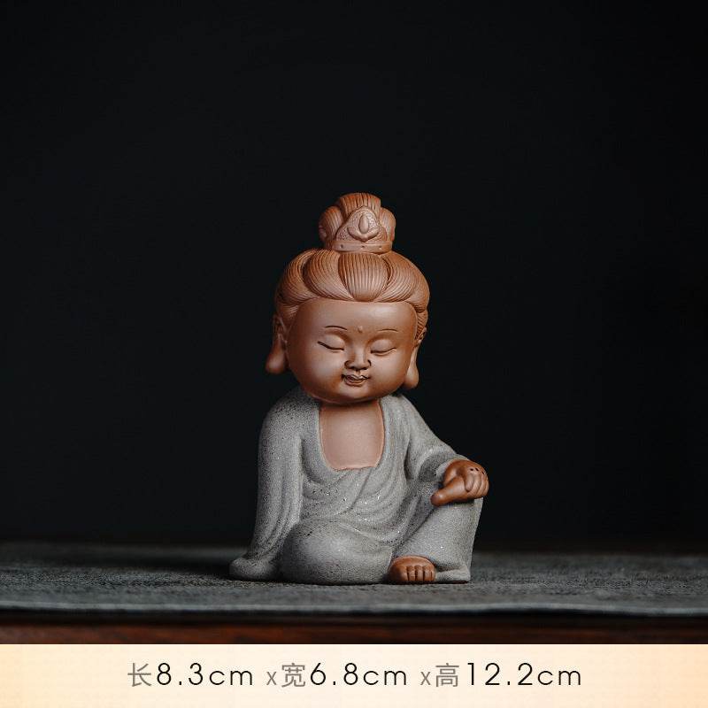 Purple Sand Shakyamuni,Avalokiteshvara,Ksitigarba Buddha Statues - Tibetan Buddhist statue, view 17
