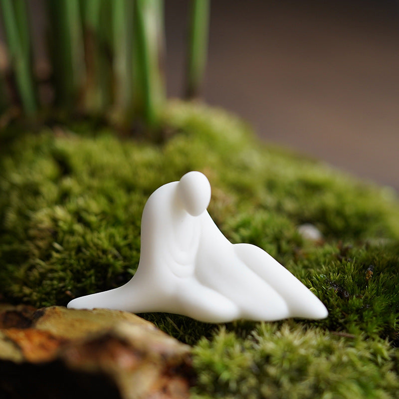 White Ceramic Zen Figurine Ornament