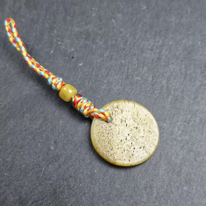 OM Pendant - Hand-carved Tibetan Amulet - Protective Charm for Keychain / Bag Hanging - 30mm