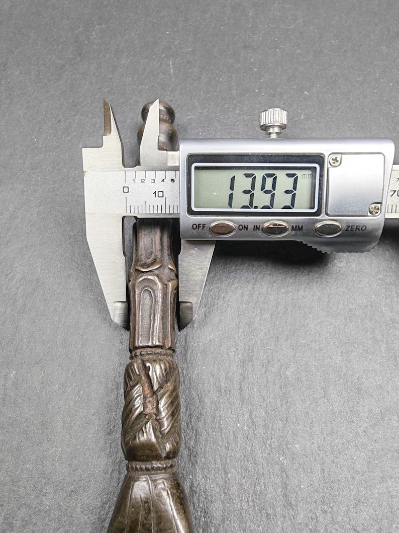 Old Black Vajra Sword of Manjushri - Tibetan Buddhism Ritual Implement - Made of Cold Iron - 21cm Length