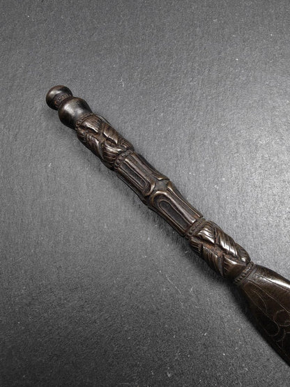 Old Black Vajra Sword of Manjushri - Tibetan Buddhism Ritual Implement - Made of Cold Iron - 21cm Length