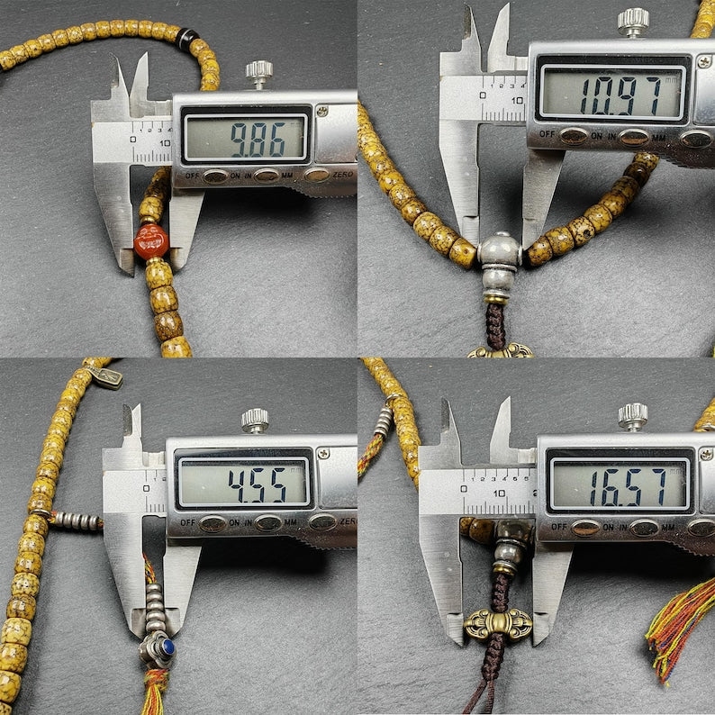 Old Tibetan Rosary | Authentic 7mm 108 Lotus Seed Necklace Mala | Protective Prayer Beads for Women | Spiritual Gift