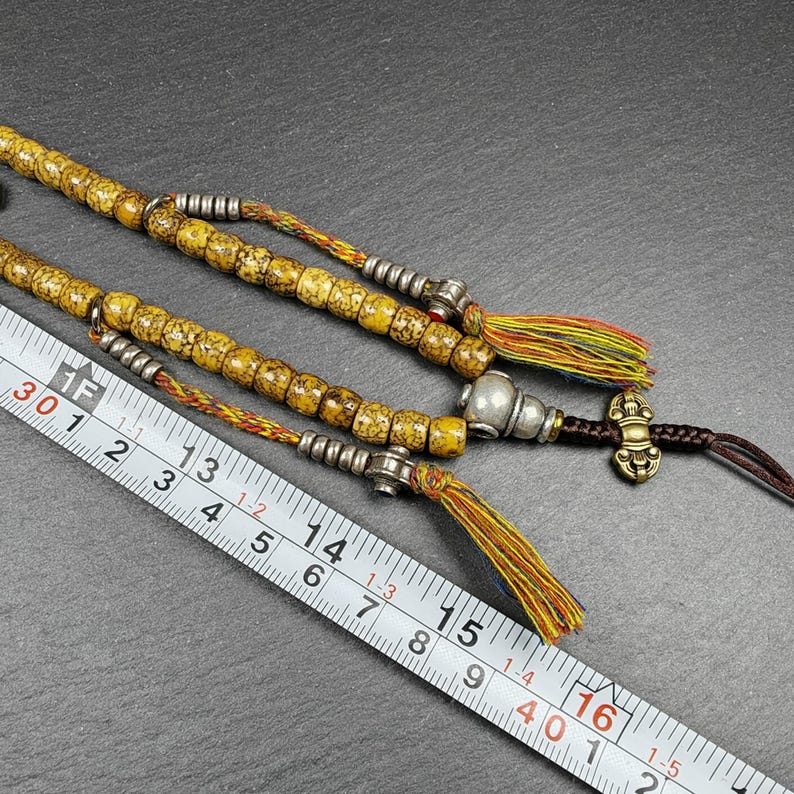 Old Tibetan Rosary | Authentic 7mm 108 Lotus Seed Necklace Mala | Protective Prayer Beads for Women | Spiritual Gift