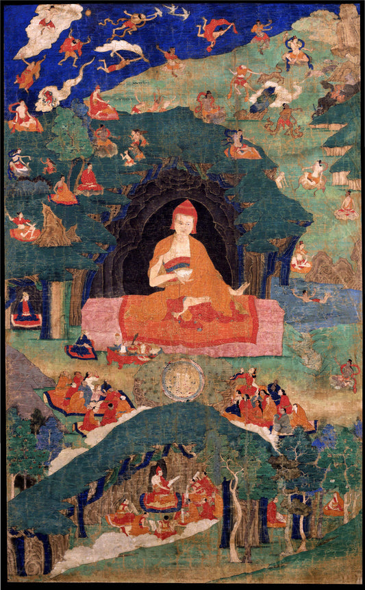 2770-唐卡-HBMT-074莲师说法 - Tibetan thangka painting, front view