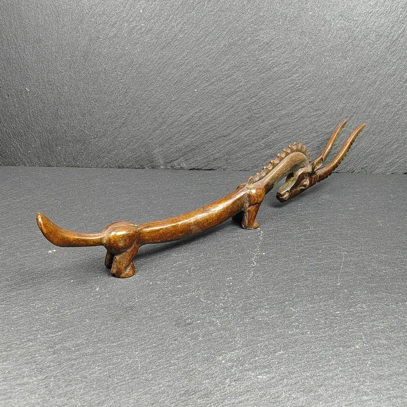 Red Copper Antelope Desktop Ornament - Tibetan Buddhist art, close-up detail