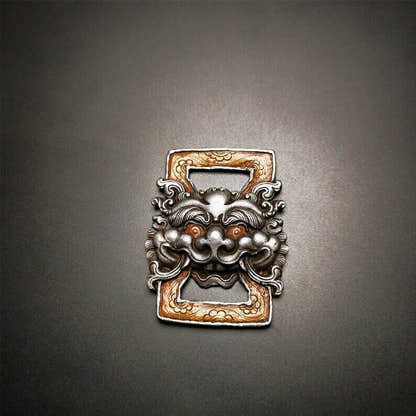 Scripture Book Buckle 2.12" - Tibetan Buddhist art, close-up detail