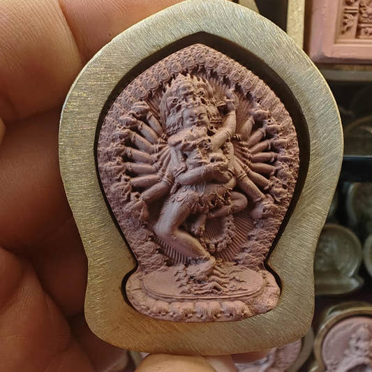 The Blissful Vajra - Hevajra Tsa Tsa Mold - Tibetan tsa tsa mold, front view