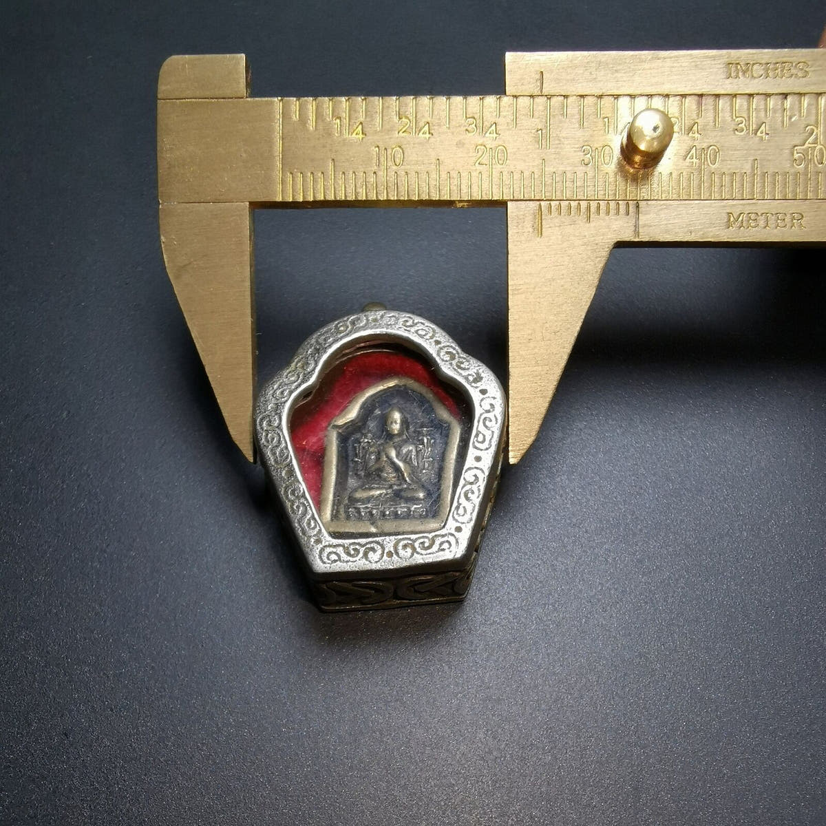 Amulet Pendant,Gau Ghau Shrine, 1.1" - Tibetan Buddhist amulet, view 9