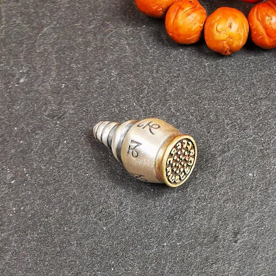 Tibetan Buddhist Tower Gau Amulet, Stupa, Pagoda Pendant, 0.75" × 0.4"