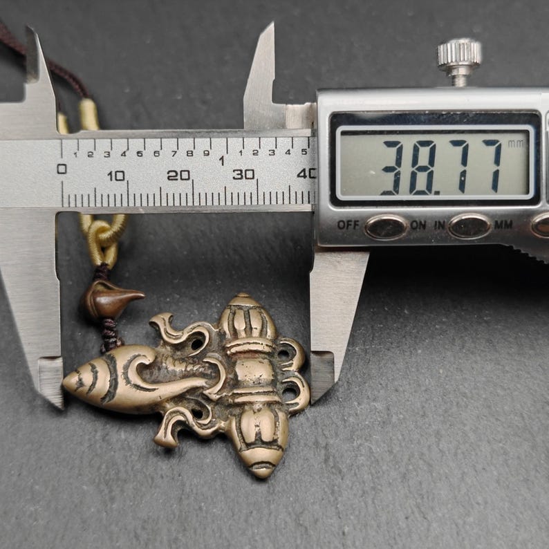 Tibetan Amulet - Tibetan Buddhist amulet, size reference