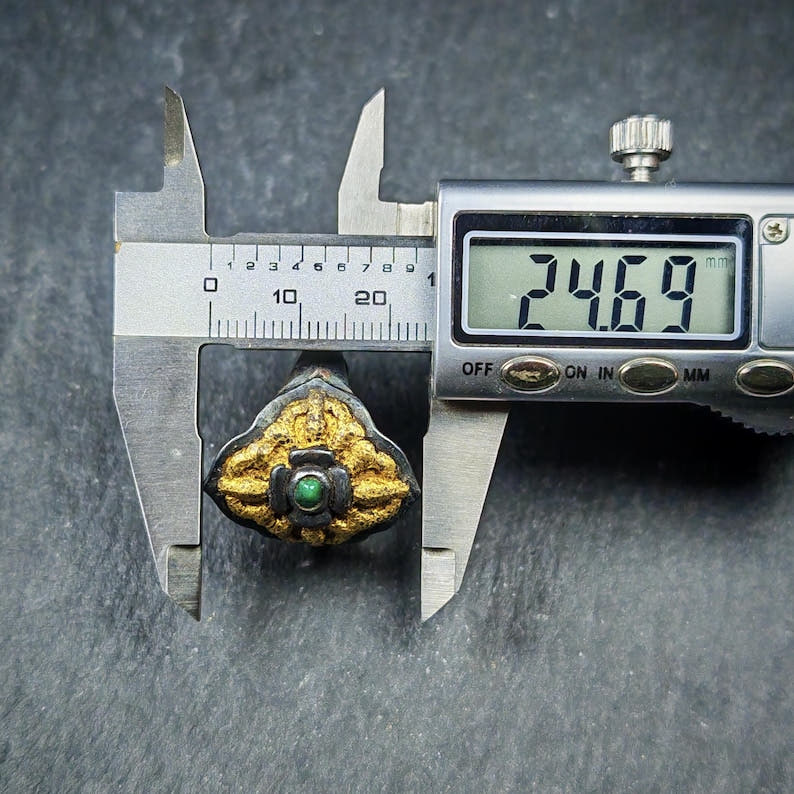 Tibetan Cross Vajra Ring Gold & Silver Gilding Adjustable Ring - Tibetan Buddhist vajra, view 10