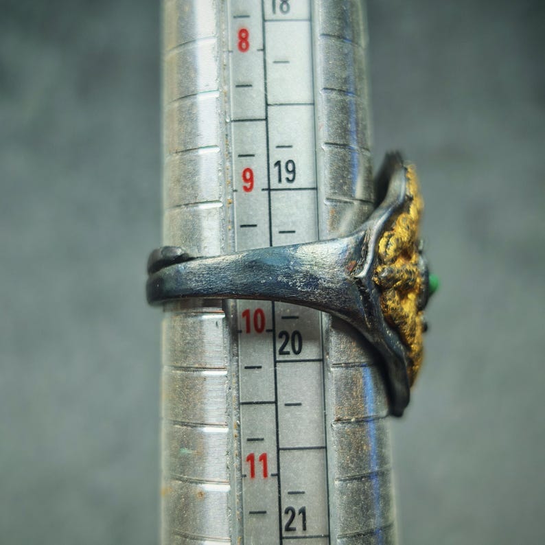 Tibetan Cross Vajra Ring Gold & Silver Gilding Adjustable Ring - Tibetan Buddhist vajra, size reference