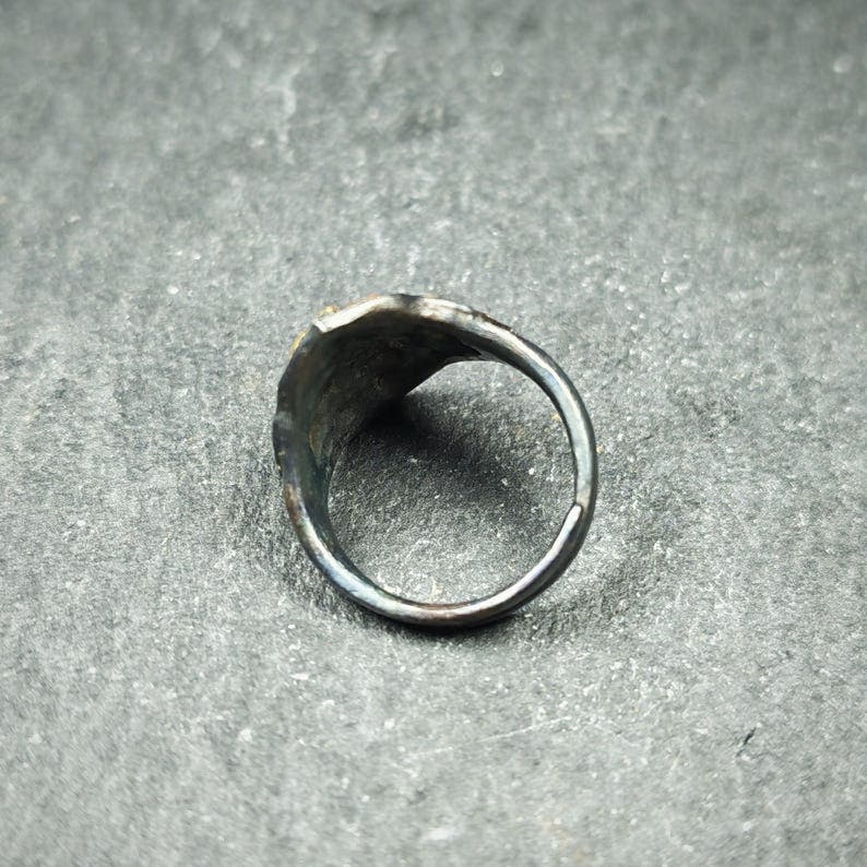 Tibetan Cross Vajra Ring Gold & Silver Gilding Adjustable Ring - Tibetan Buddhist vajra, view 7