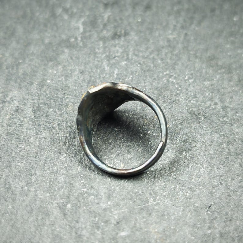 Tibetan Cross Vajra Ring Gold & Silver Gilding Adjustable Ring - Tibetan Buddhist vajra, view 7