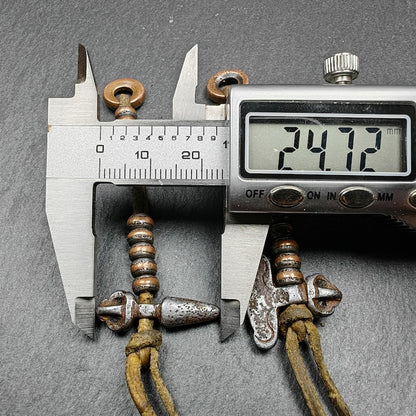 Tibetan Prayer Bead Counters: Cold Iron Inlaid Lima Brass Mala Accessories