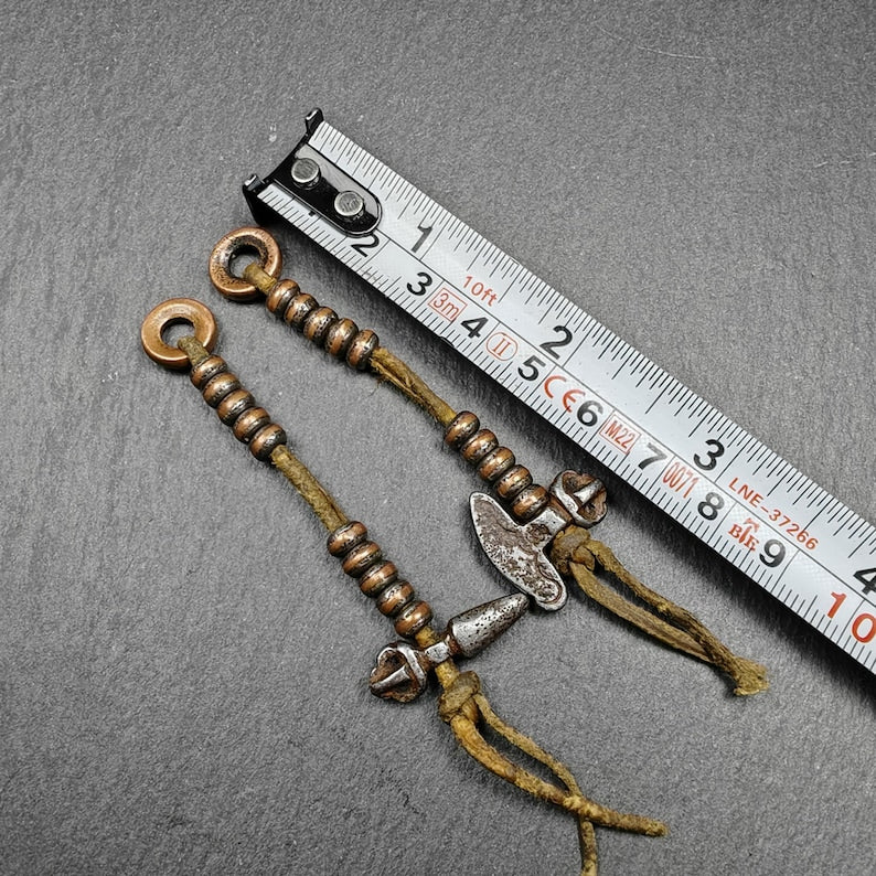 Tibetan Prayer Bead Counters: Cold Iron Inlaid Lima Brass Mala Accessories