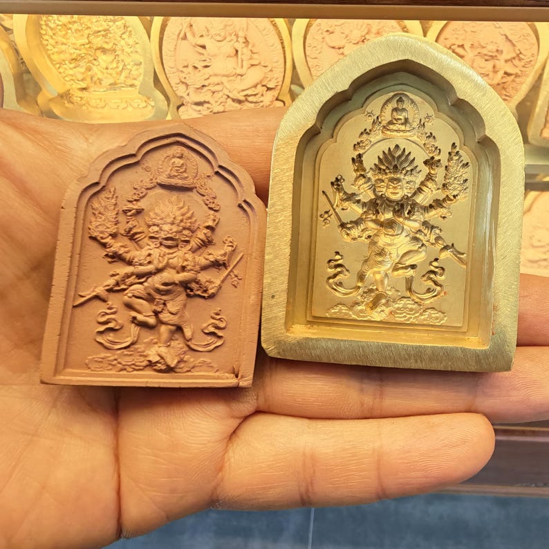 Ucchusma Tsa Tsa Mold - 5cm Height: Tibetan Buddha Statue Maker - Tibetan tsa tsa mold, detailed view