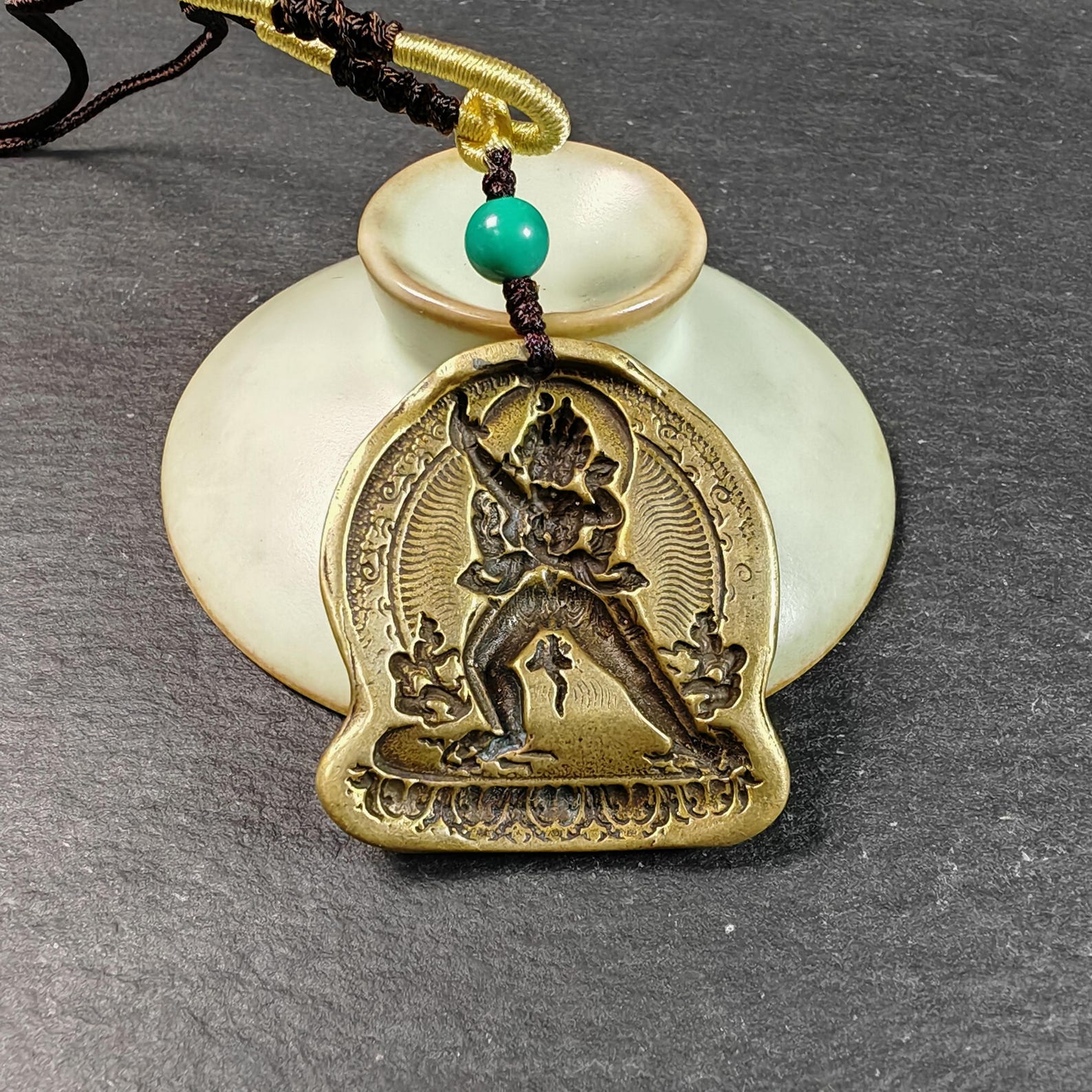 Unique Chakrasamvara Tsa Tsa Mold Amulet, Tibetan Buddhism Protective Charm, Heruka Tantric Deity Pendant, Sacred Spiritual Ritual Gift