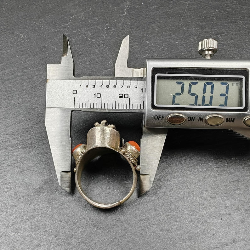 Unique Tibetan Silver Ring | Rotatable Vajra Ring | Adjustable Size | Protection Jewelry