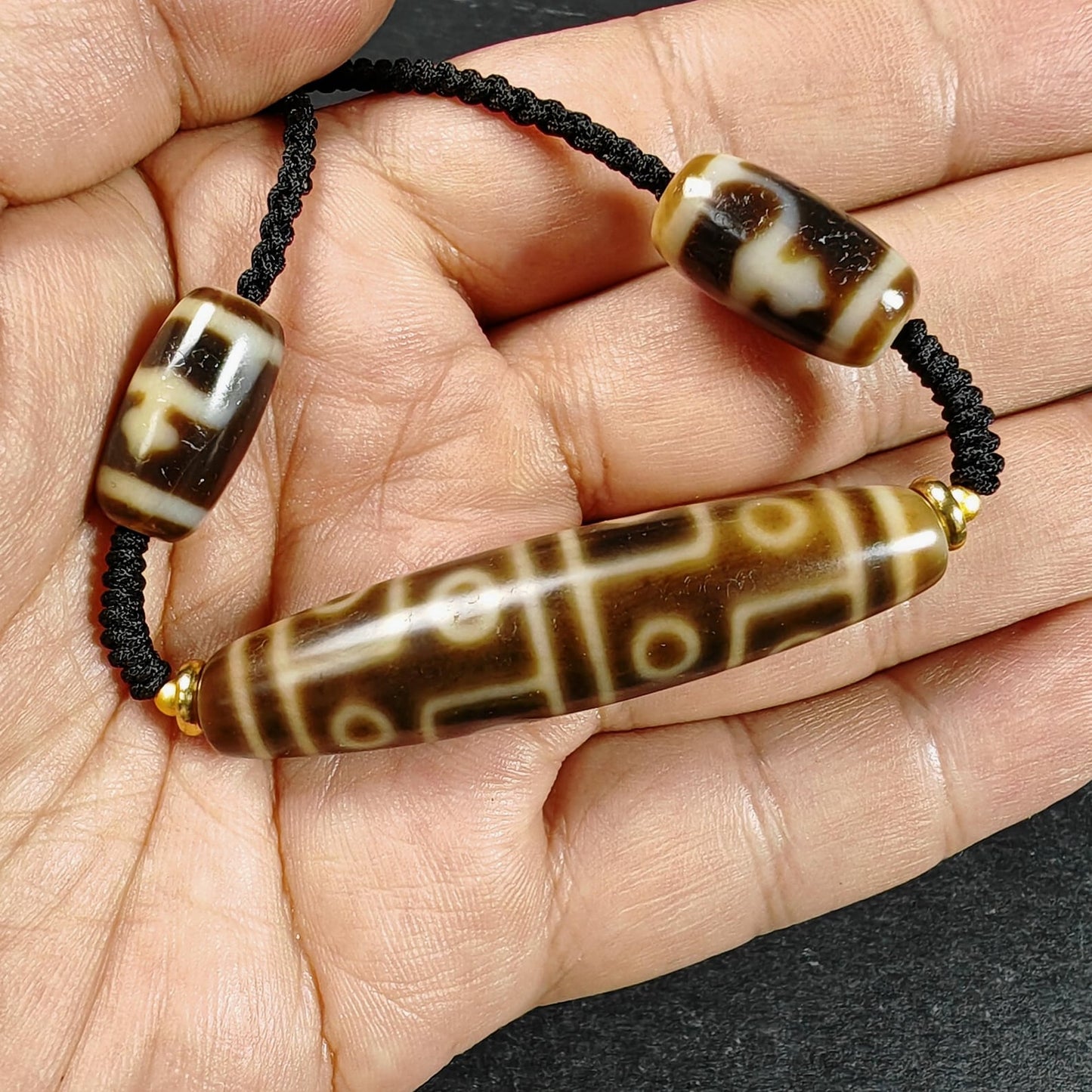 Vintage 12 Eyes Dzi Bead Necklace | Tibetan Dzi Jewelry | Protection Charm for Courage and Fame | Spiritual Gift | 54*13mm